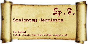 Szalontay Henrietta névjegykártya
