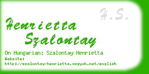 henrietta szalontay business card